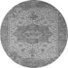 Round Oriental Gray Industrial Rug, urb2669gry