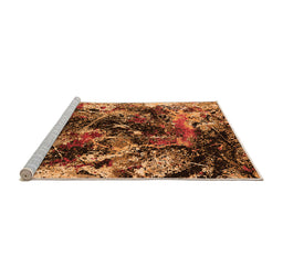 Sideview of Machine Washable Oriental Orange Industrial Area Rugs, wshurb2670org