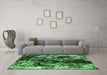 Machine Washable Oriental Emerald Green Industrial Area Rugs in a Living Room,, wshurb2670emgrn