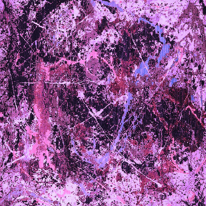 Square Machine Washable Oriental Purple Industrial Area Rugs, wshurb2670pur