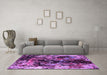 Machine Washable Oriental Purple Industrial Area Rugs in a Living Room, wshurb2670pur