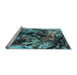 Sideview of Machine Washable Oriental Light Blue Industrial Rug, wshurb2670lblu