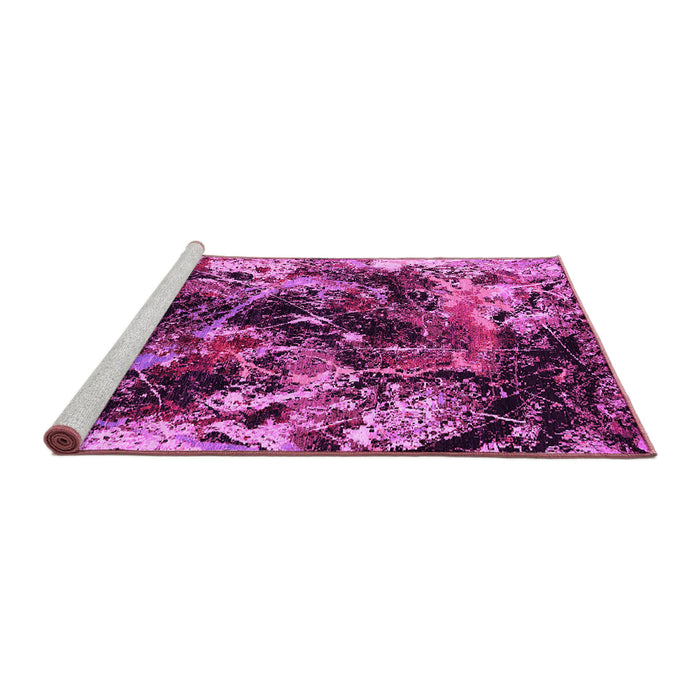 Sideview of Machine Washable Oriental Pink Industrial Rug, wshurb2670pnk