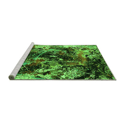 Sideview of Machine Washable Oriental Green Industrial Area Rugs, wshurb2670grn