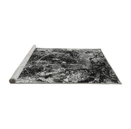 Sideview of Machine Washable Oriental Gray Industrial Rug, wshurb2670gry