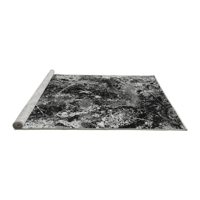Sideview of Machine Washable Oriental Gray Industrial Rug, wshurb2670gry