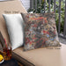 Front View of Mid-Century Modern Urban Square Red Throw Pillow, 18 inch by 18 inch, pwurb2670