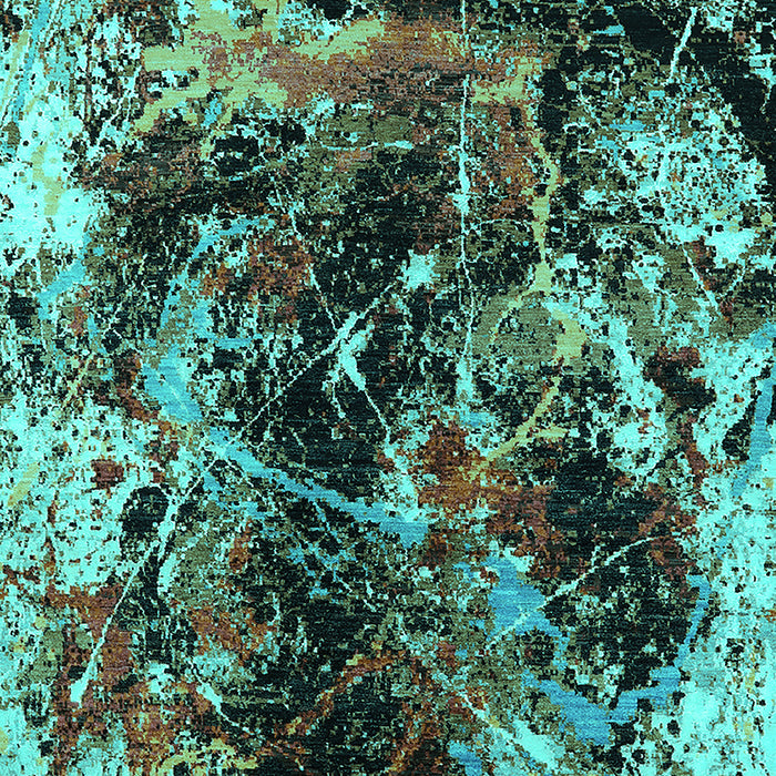 Oriental Turquoise Industrial Rug, urb2670turq