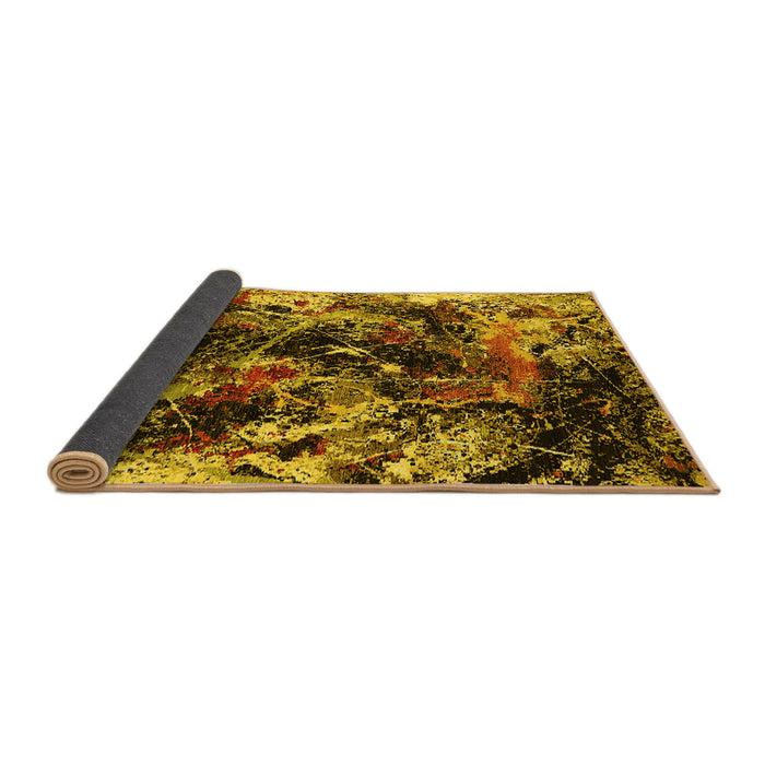 Sideview of Oriental Yellow Industrial Rug, urb2670yw