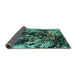 Sideview of Oriental Turquoise Industrial Rug, urb2670turq