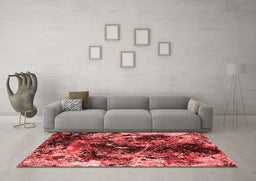 Industrial Red Washable Rugs