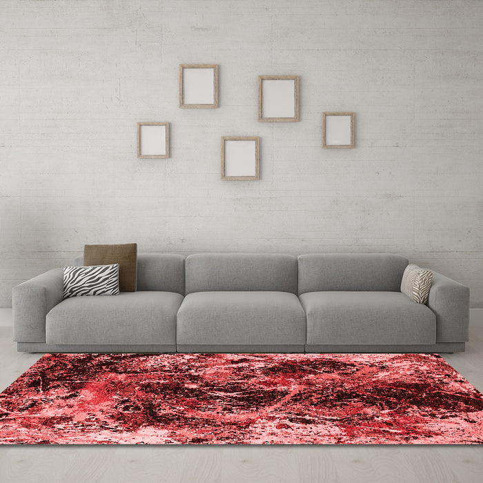 Industrial Red Washable Rugs