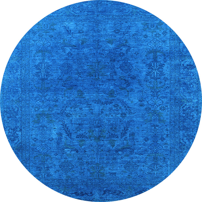 Round Oriental Light Blue Industrial Rug, urb2671lblu