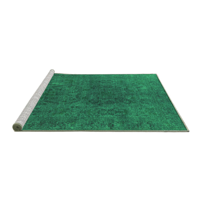 Sideview of Machine Washable Oriental Green Industrial Area Rugs, wshurb2671grn