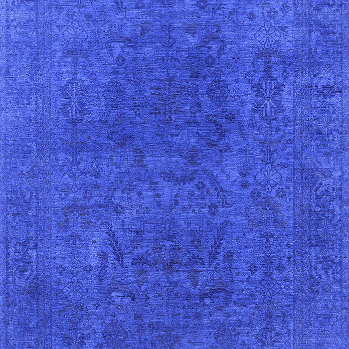 Machine Washable Oriental Blue Industrial Rug, wshurb2671blu
