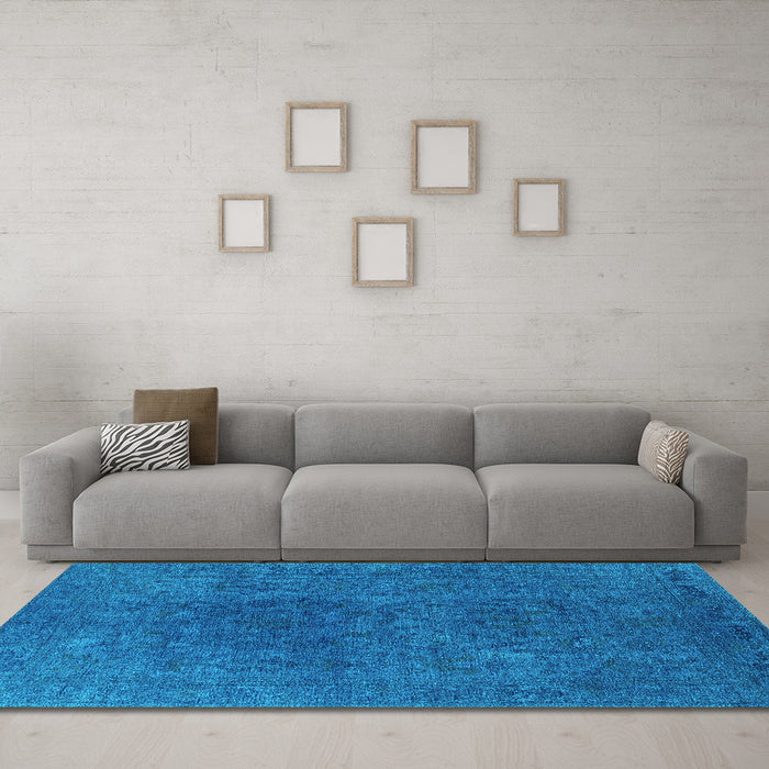 Machine Washable Oriental Turquoise Industrial Area Rugs in a Living Room,, wshurb2671turq