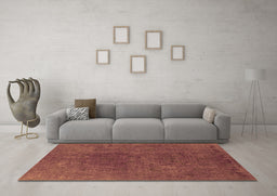 Machine Washable Oriental Orange Industrial Area Rugs in a Living Room, wshurb2671org