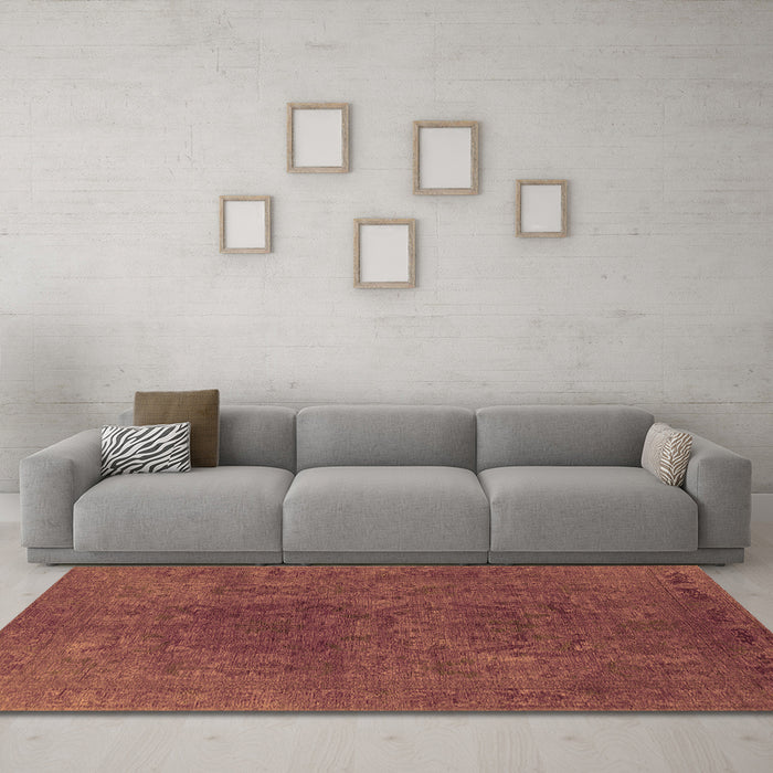 Machine Washable Oriental Orange Industrial Area Rugs in a Living Room, wshurb2671org