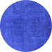 Round Oriental Blue Industrial Rug, urb2671blu