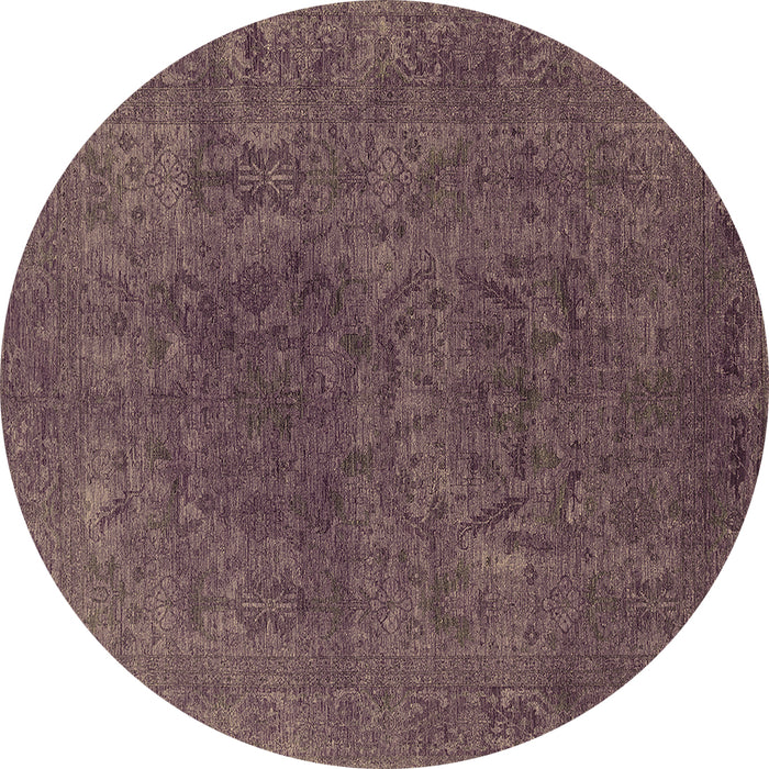 Round Oriental Brown Industrial Rug, urb2671brn