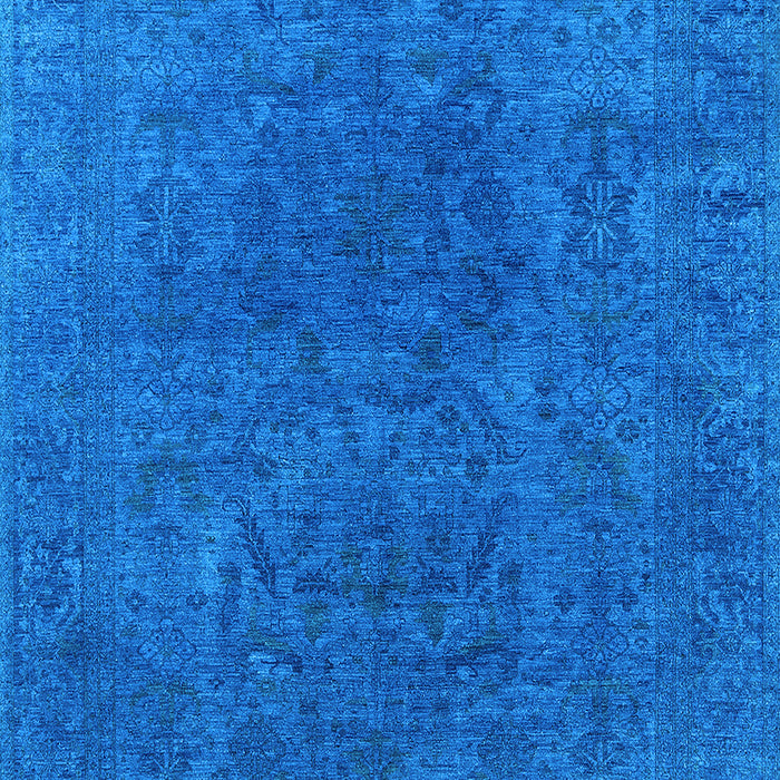 Machine Washable Oriental Light Blue Industrial Rug, wshurb2671lblu