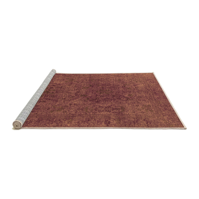 Sideview of Machine Washable Oriental Orange Industrial Area Rugs, wshurb2671org