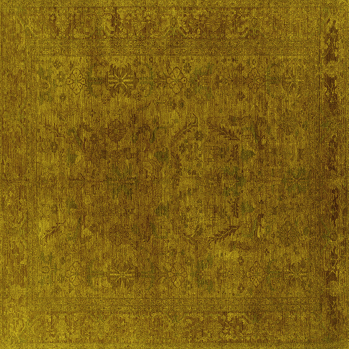 Square Oriental Yellow Industrial Rug, urb2671yw