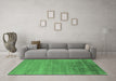 Machine Washable Oriental Emerald Green Industrial Area Rugs in a Living Room,, wshurb2672emgrn