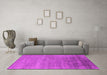 Machine Washable Oriental Pink Industrial Rug in a Living Room, wshurb2672pnk