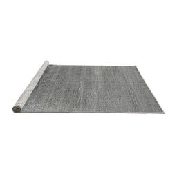 Sideview of Machine Washable Oriental Gray Industrial Rug, wshurb2672gry