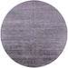 Round Machine Washable Industrial Modern Viola Purple Rug, wshurb2672