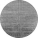 Round Oriental Gray Industrial Rug, urb2672gry