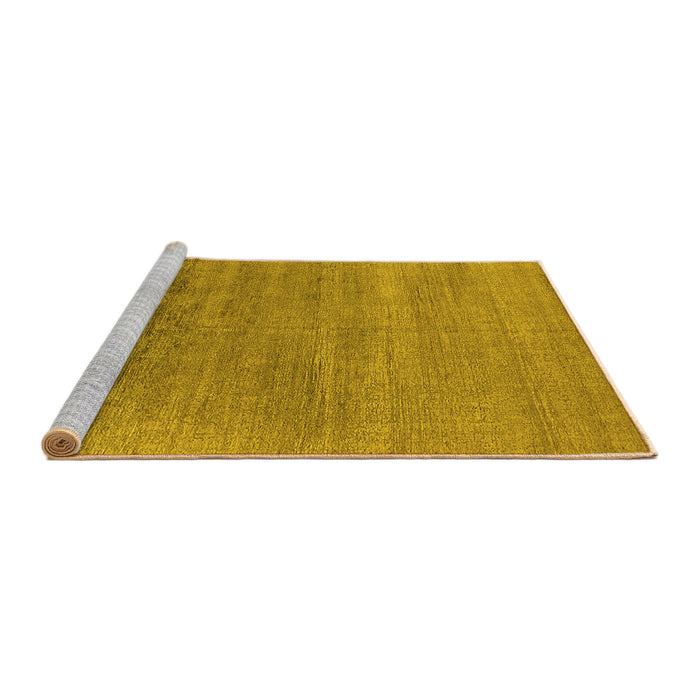 Sideview of Machine Washable Oriental Yellow Industrial Rug, wshurb2672yw