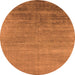 Round Machine Washable Oriental Orange Industrial Area Rugs, wshurb2672org