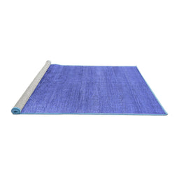 Sideview of Machine Washable Oriental Blue Industrial Rug, wshurb2672blu