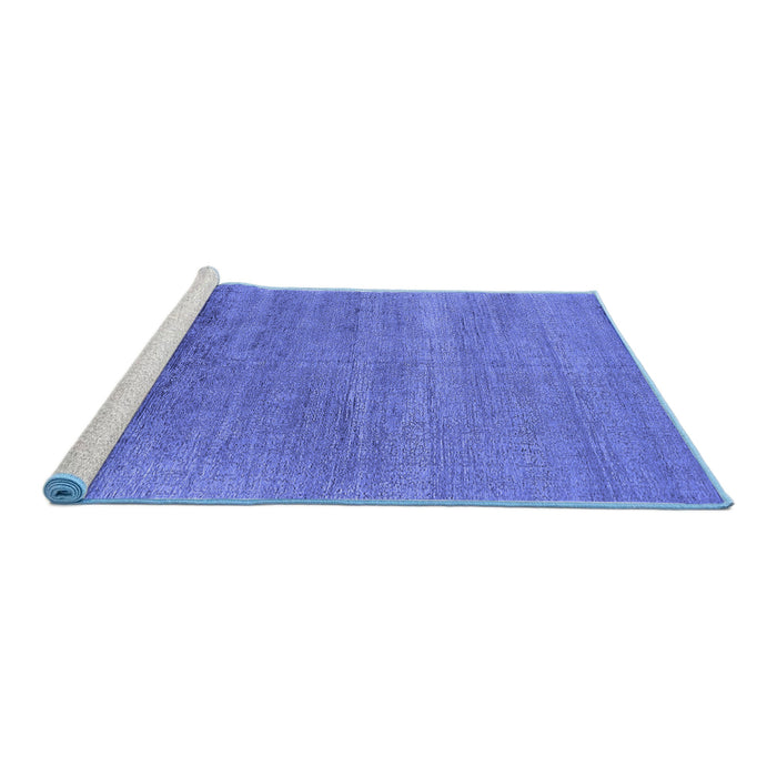 Sideview of Machine Washable Oriental Blue Industrial Rug, wshurb2672blu