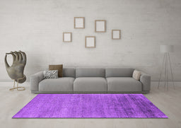 Machine Washable Oriental Purple Industrial Area Rugs in a Living Room, wshurb2672pur
