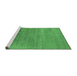 Sideview of Machine Washable Oriental Emerald Green Industrial Area Rugs, wshurb2672emgrn