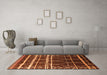 Machine Washable Oriental Orange Industrial Area Rugs in a Living Room, wshurb2673org