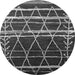 Round Oriental Gray Industrial Rug, urb2673gry