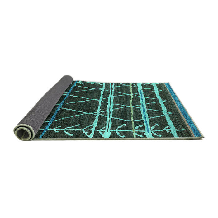 Sideview of Oriental Turquoise Industrial Rug, urb2673turq