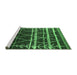 Sideview of Machine Washable Oriental Emerald Green Industrial Area Rugs, wshurb2673emgrn