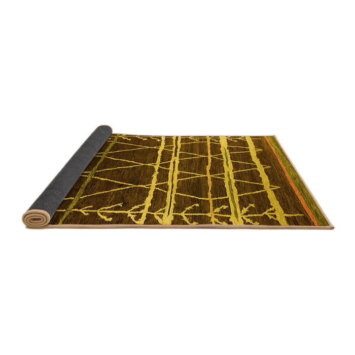 Sideview of Oriental Yellow Industrial Rug, urb2673yw