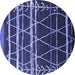 Round Oriental Blue Industrial Rug, urb2673blu