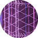 Round Oriental Purple Industrial Rug, urb2673pur