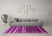 Machine Washable Oriental Pink Industrial Rug in a Living Room, wshurb2673pnk