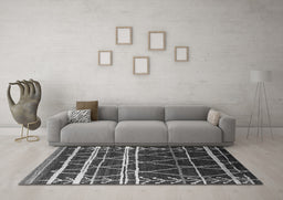 Machine Washable Oriental Gray Industrial Rug in a Living Room,, wshurb2673gry