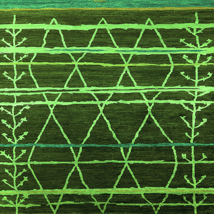 Square Oriental Green Industrial Rug, urb2673grn