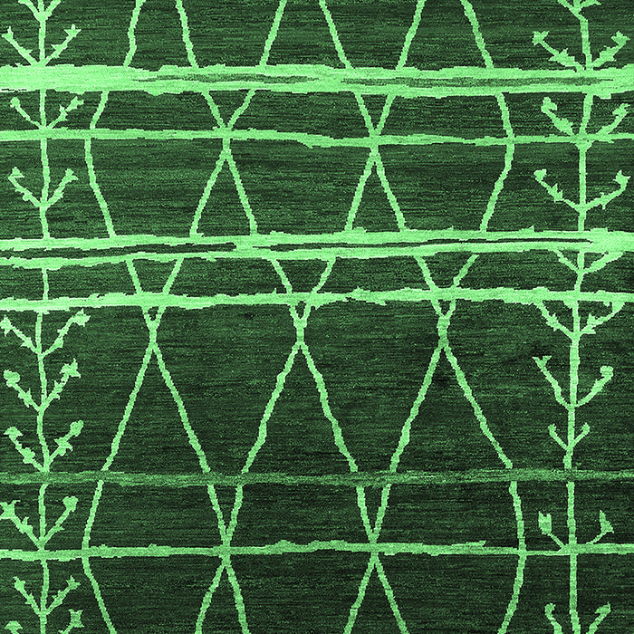 Machine Washable Oriental Emerald Green Industrial Area Rugs, wshurb2673emgrn