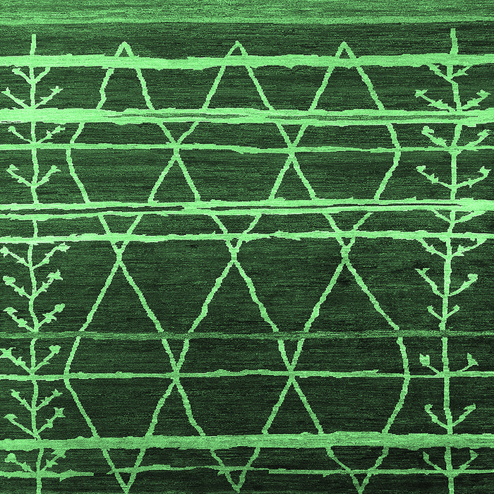 Square Oriental Emerald Green Industrial Rug, urb2673emgrn